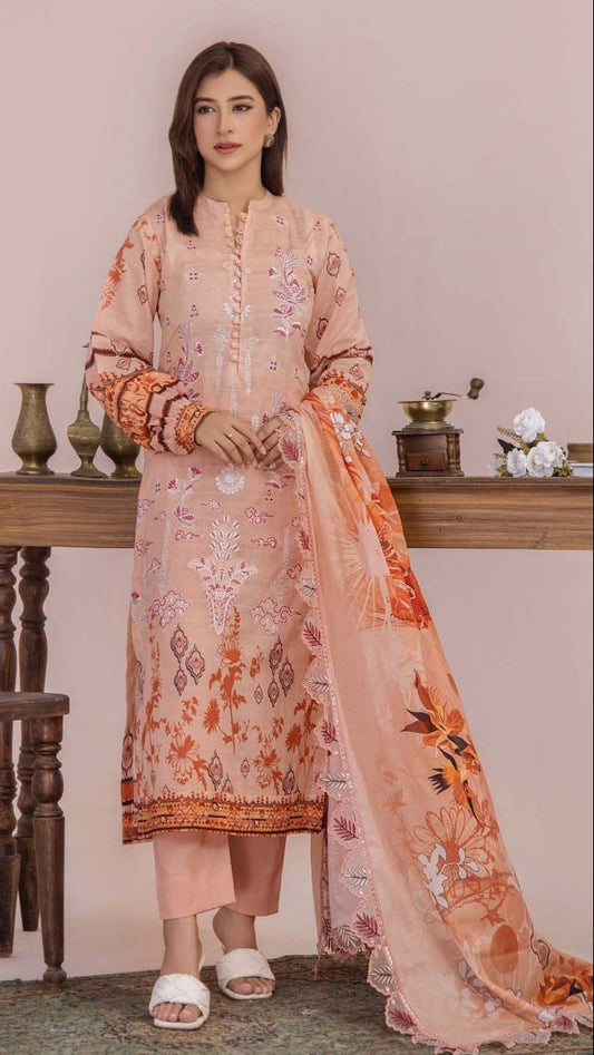 Embroidered Printed Lawn 3-Piece unstitched