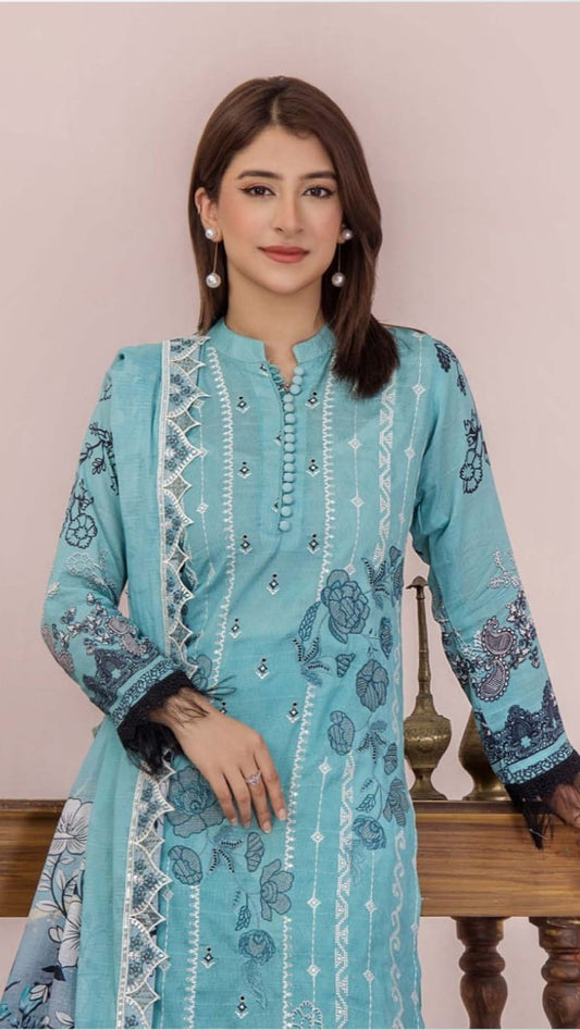 Embroidered Printed Lawn 3-Piece unstitched