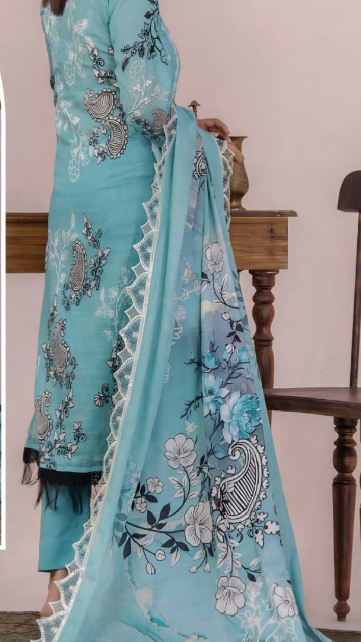 Embroidered Printed Lawn 3-Piece unstitched