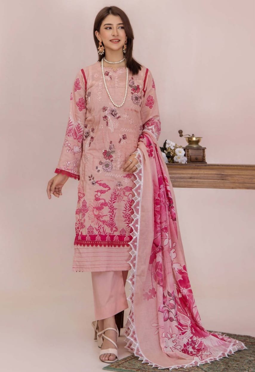 Embroidered Printed Lawn 3-Piece unstitched