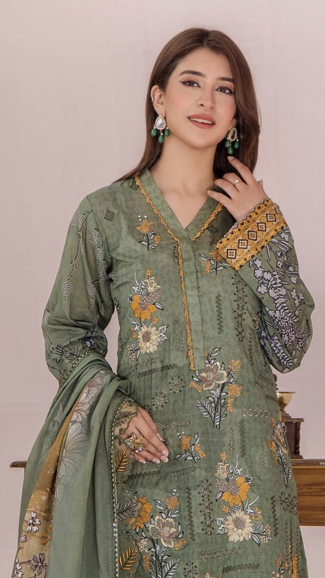 Embroidered Printed Lawn 3-Piece unstitched