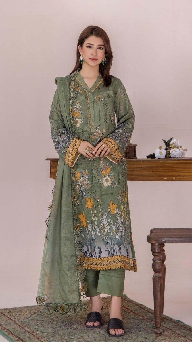Embroidered Printed Lawn 3-Piece unstitched