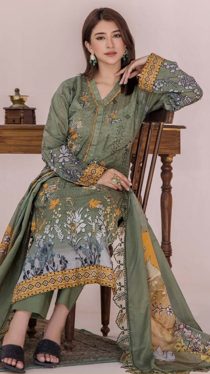 Embroidered Printed Lawn 3-Piece unstitched