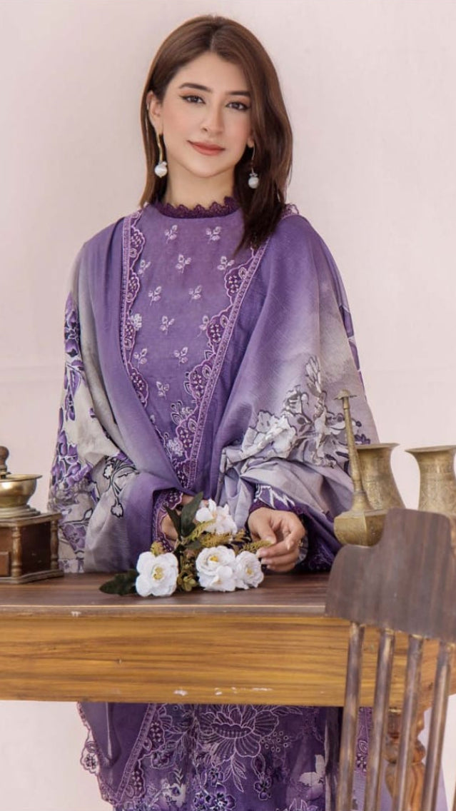 Embroidered Printed Lawn 3-Piece unstitched
