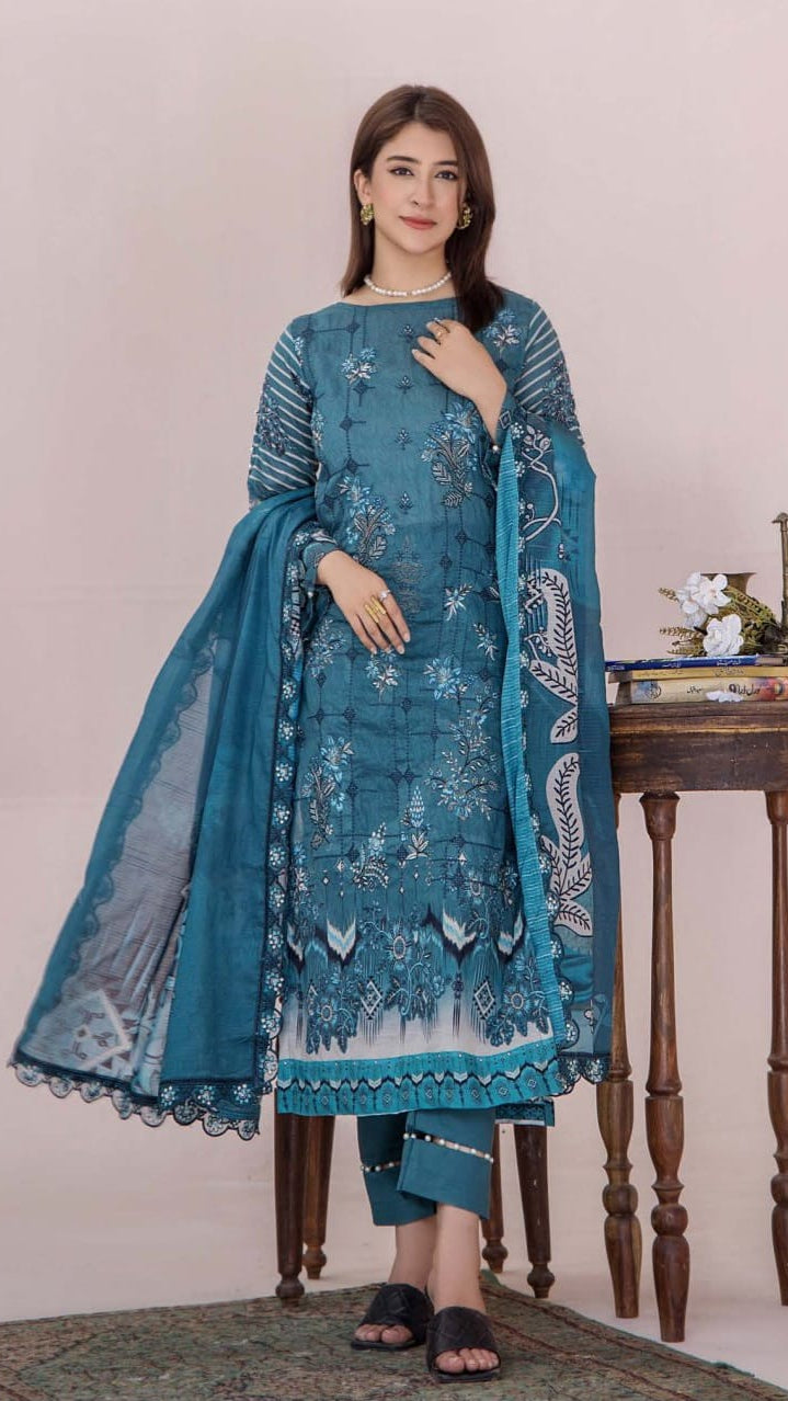 Embroidered Printed Lawn 3-Piece unstitched