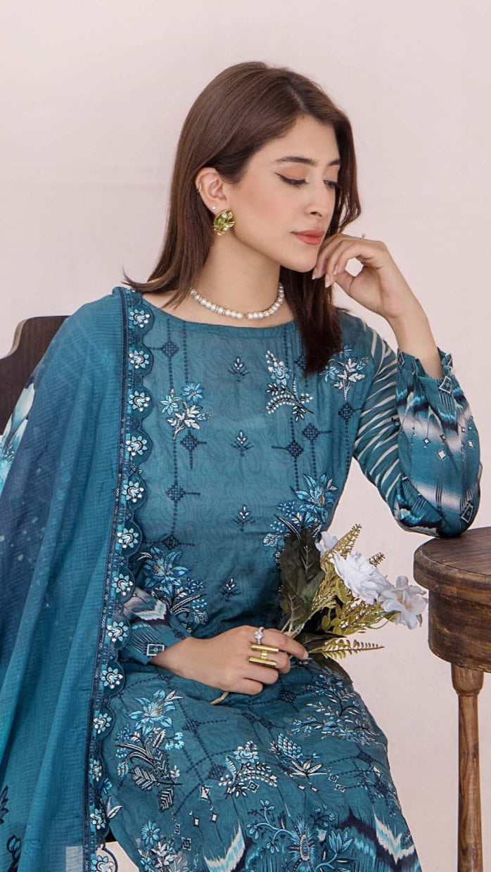 Embroidered Printed Lawn 3-Piece unstitched