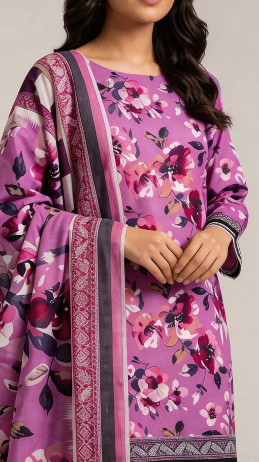 Printed lawn 3-Piece unstitched