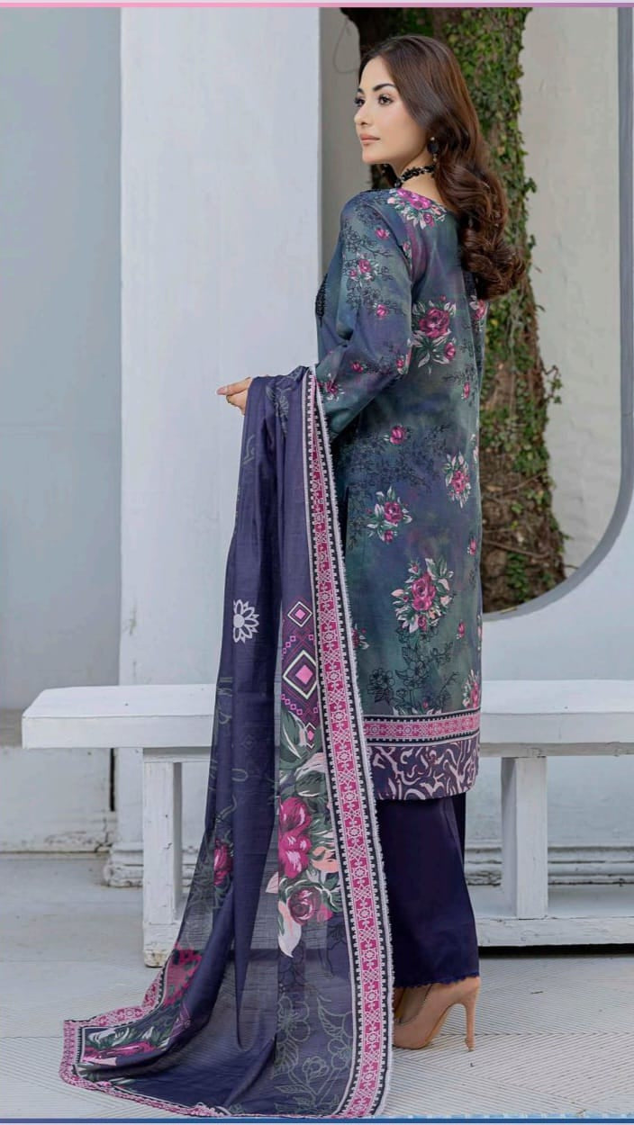 Print Embroidery Lawn 3-Piece unstitched