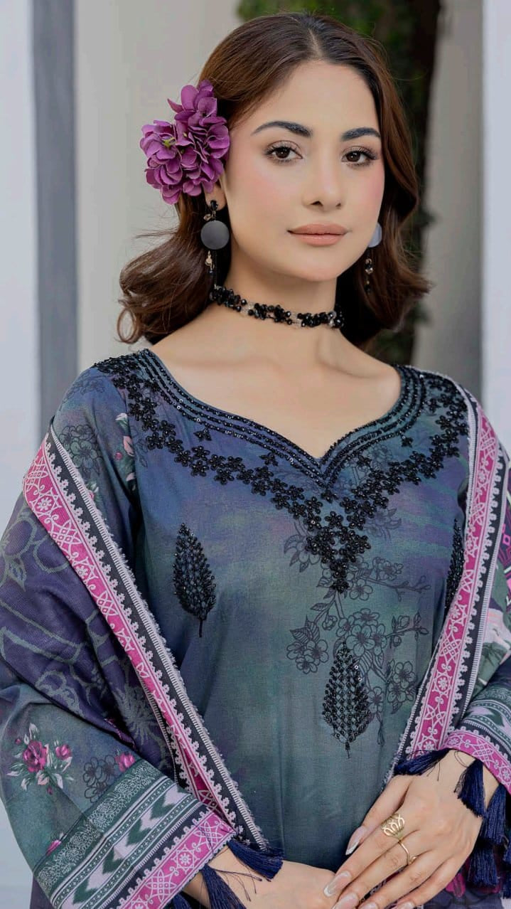 Print Embroidery Lawn 3-Piece unstitched
