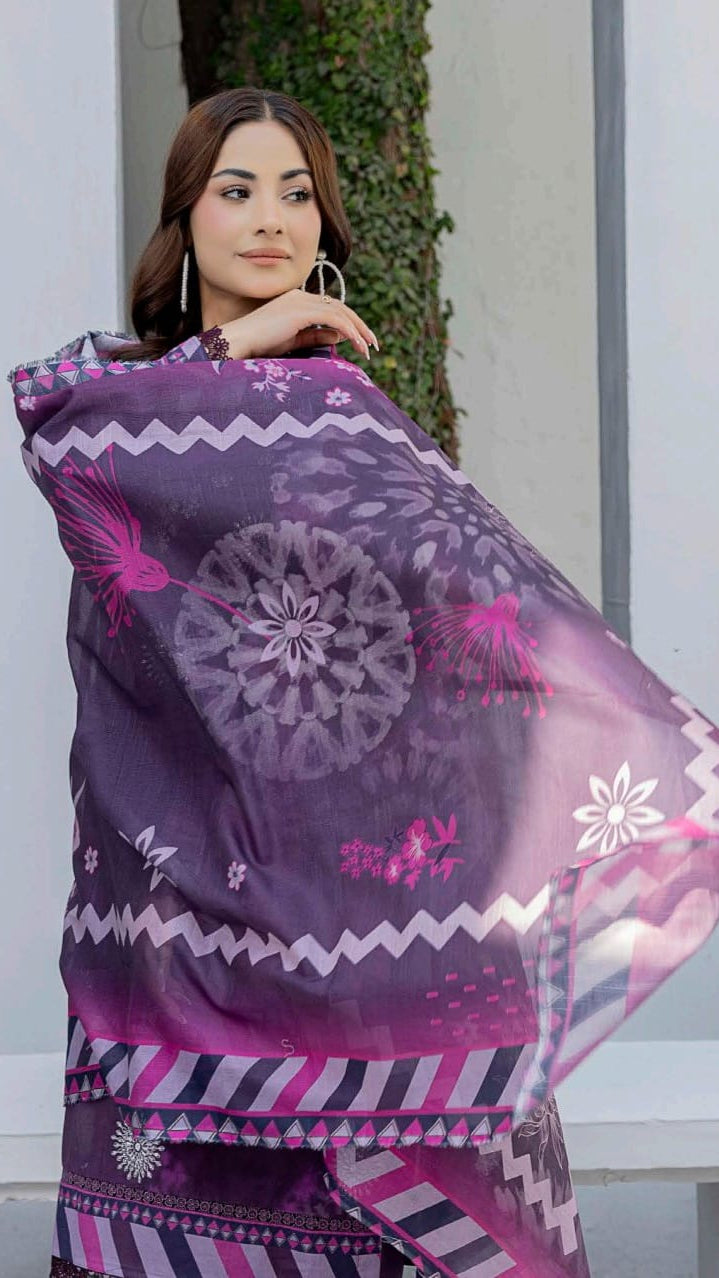 Print Embroidery Lawn 3-Piece unstitched
