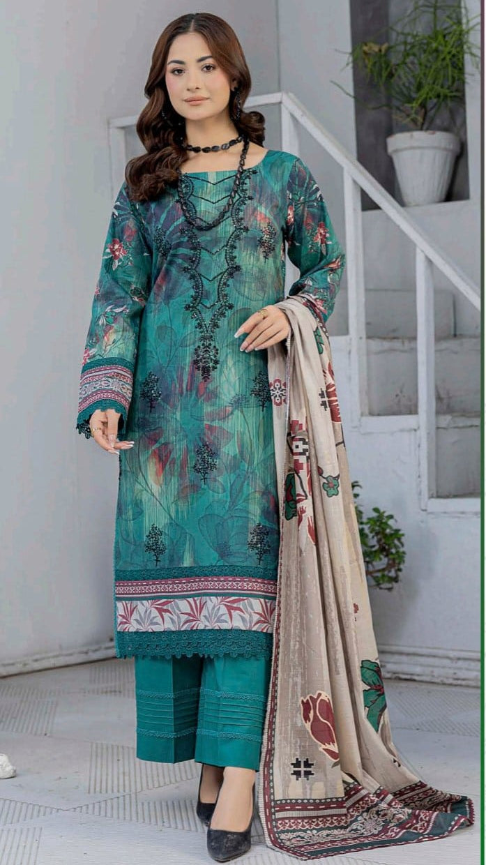 Print Embroidery Lawn 3-Piece unstitched