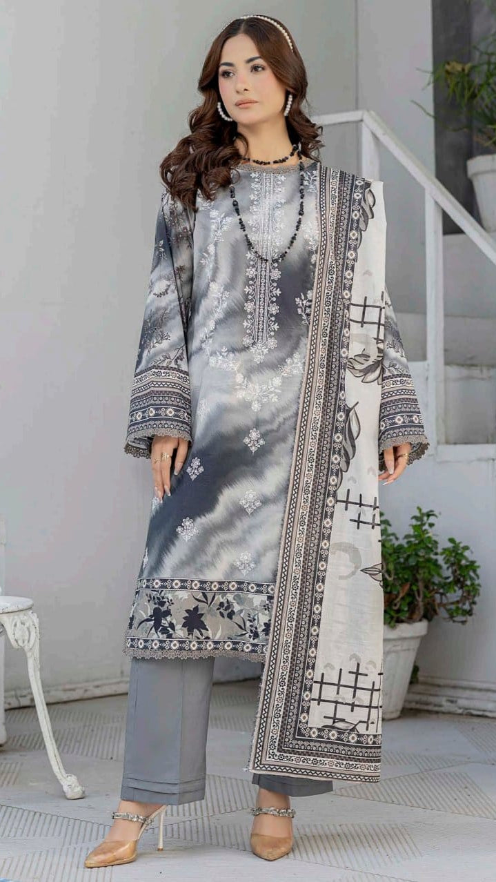 Print Embroidery Lawn 3-Piece unstitched