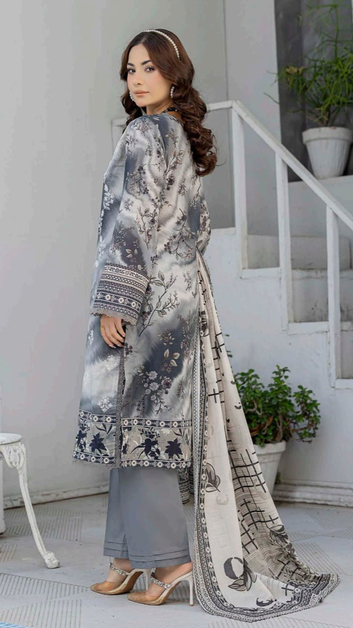 Print Embroidery Lawn 3-Piece unstitched