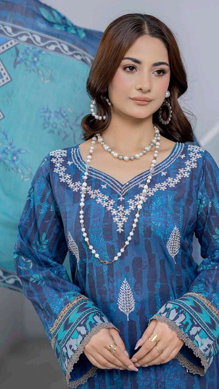Print Embroidery Lawn 3-Piece unstitched