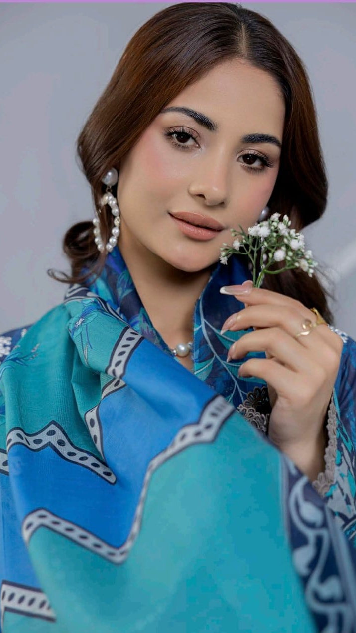 Print Embroidery Lawn 3-Piece unstitched