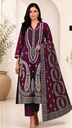 Embroidered lawn 3-Piece unstitched