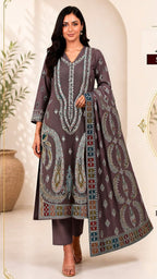 Embroidered lawn 3-Piece unstitched