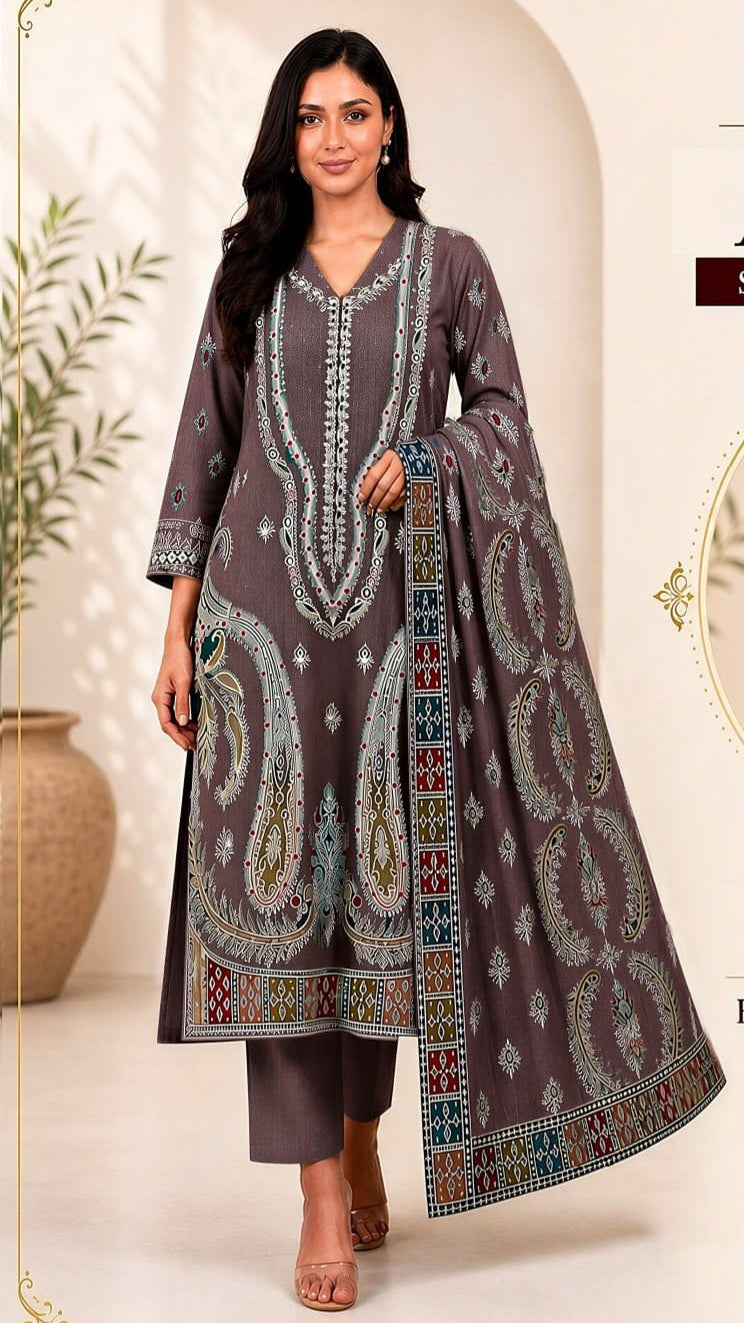 Embroidered lawn 3-Piece unstitched