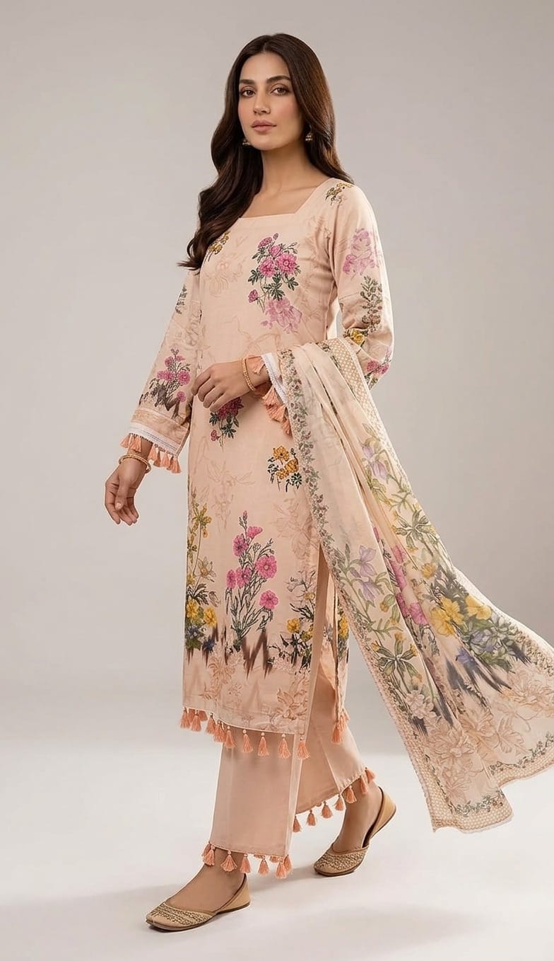 Printed Lawn 3-Pc (ROSE)