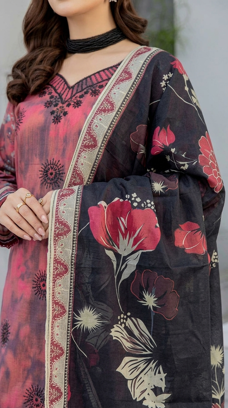 Print Embroidery Lawn 3-Piece unstitched