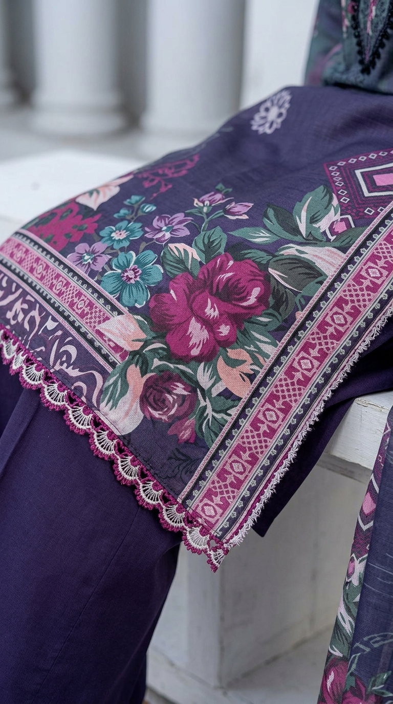 Print Embroidery Lawn 3-Piece unstitched
