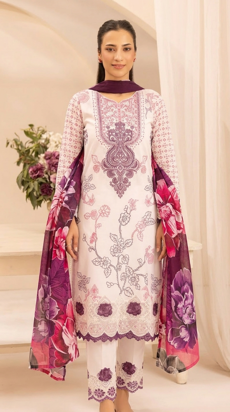 Embroidered Lawn 3-Piece unstitched