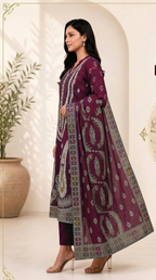 Embroidered lawn 3-Piece unstitched