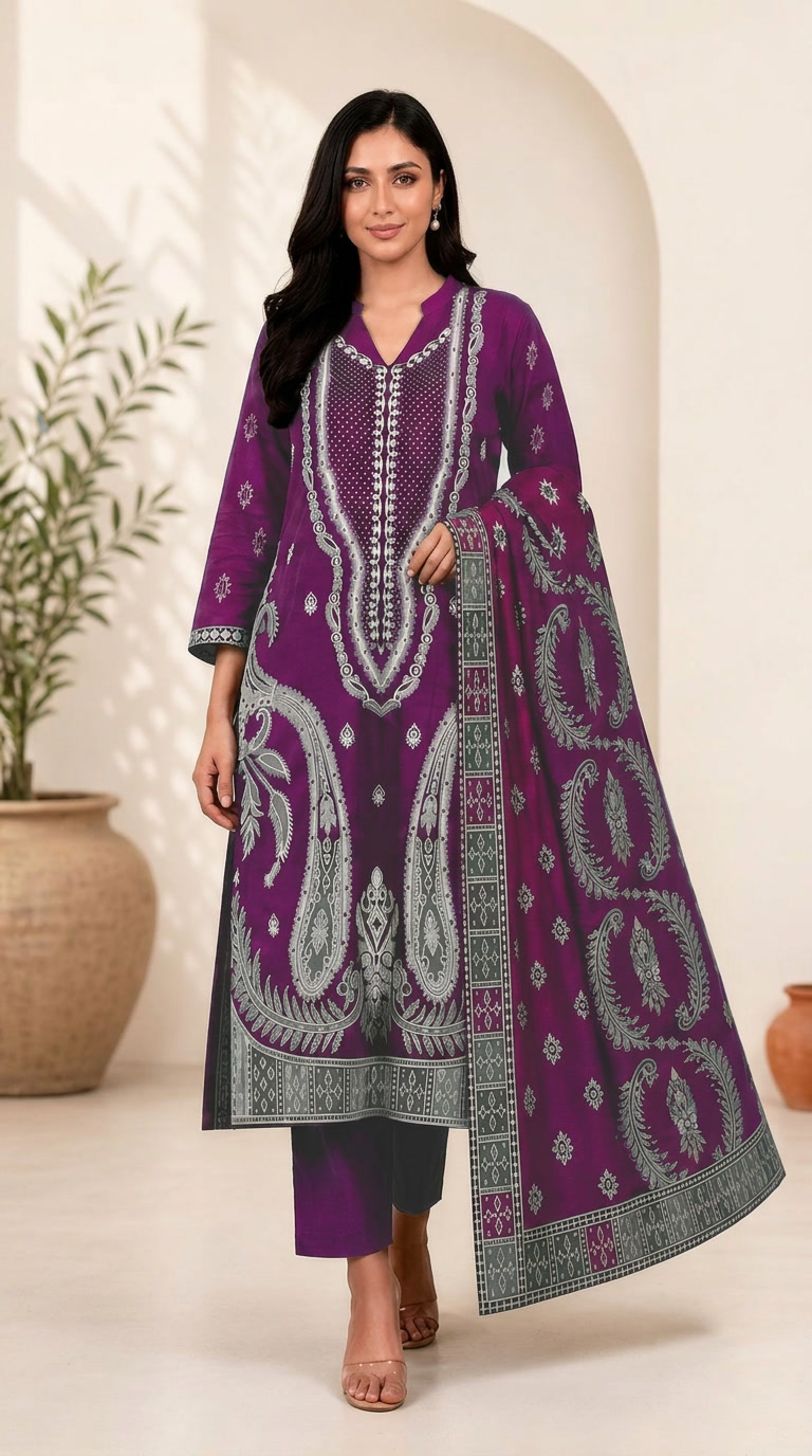 Embroidered Lawn 3-Piece unstitched