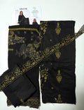 Meezaj Embroidered Lawn 3-Pc (BLACK)